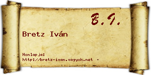 Bretz Iván névjegykártya